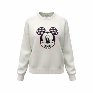 Old Navy x Disney Mickey Mouse Sweater Women’s XL Cream Knit Pullover